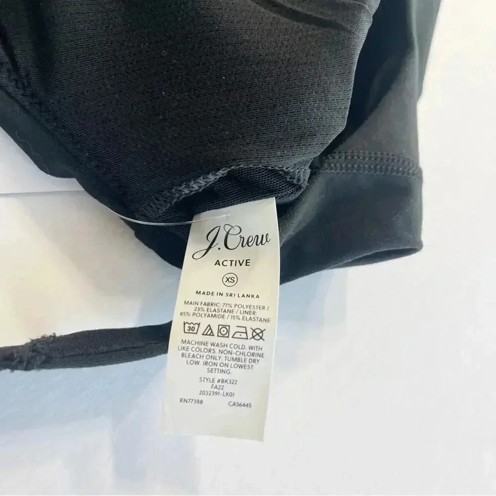 J.Crew CloudStretch scoopneck sports bra Black NWT XS